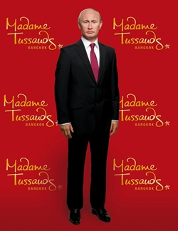 Russian President Vladimir Putin strikes a waxy pose.